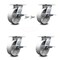 Service Caster 6 Inch Semi Steel Caster Set with Roller Bearing 4 Brake and 2 Swivel Lock SCC SCC-35S620-SSR-SLB-BSL-2-SLB-2 - alternate 1
